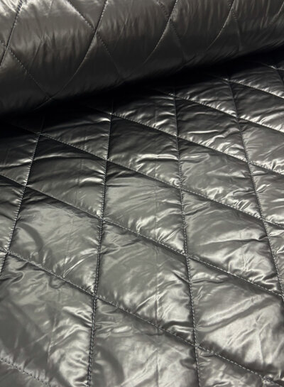 Madeline nickel metallic stepper - quilted quilted coat fabric