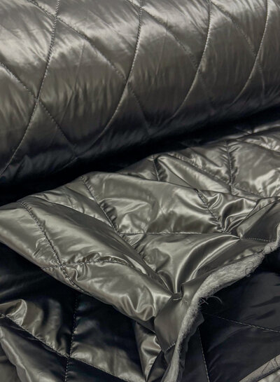 Madeline nickel metallic stepper - quilted quilted coat fabric