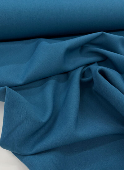 Madeline petrol blue soft flowing gabardine