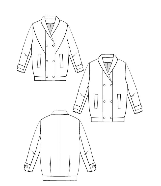 Maison Fauve Le manteau CLIFF - naaipatroon - Engels en Franse instructies