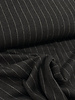 Madeline anthracite chalk stripe - warm wool fabric