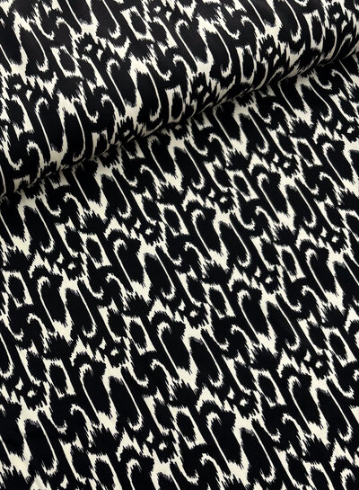 Madeline black & white - satijn viscose