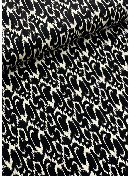 Madeline black & white - satijn viscose