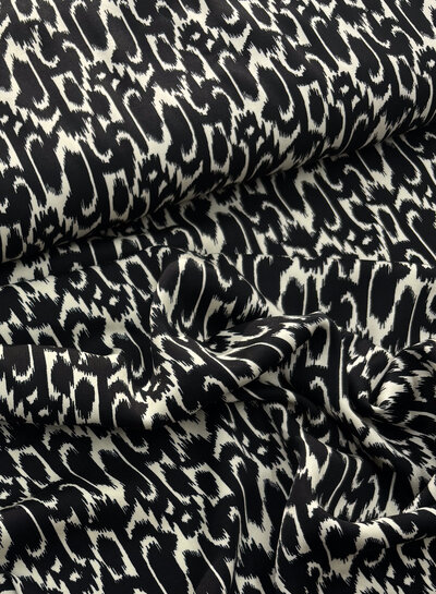 Madeline black & white - satijn viscose
