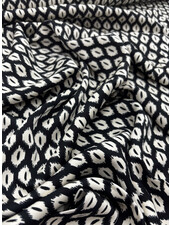 Madeline Ikat print black - satin viscose