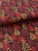 Madeline golden christmas trees - burgundy cotton