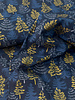 Madeline golden christmas trees - navy blue cotton