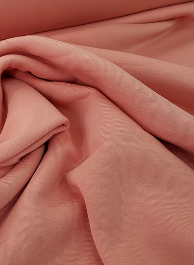 Madeline coral pink - thick jogging, softly roughened on the inside n