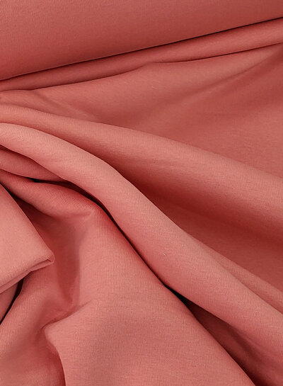 Madeline coral pink - thick jogging, softly roughened on the inside n