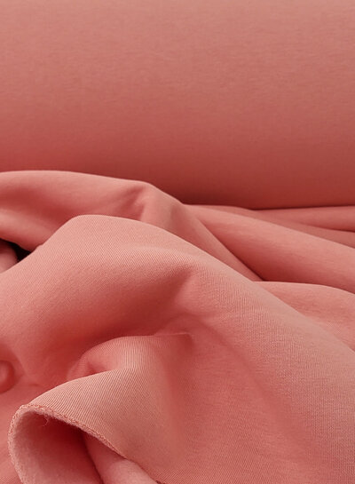 Madeline coral pink - thick jogging, softly roughened on the inside n