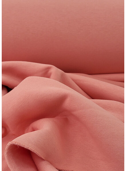 Madeline coral pink - thick jogging, softly roughened on the inside n