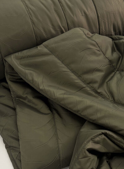 Madeline khaki - vertical quilted quilted coat fabric stripes