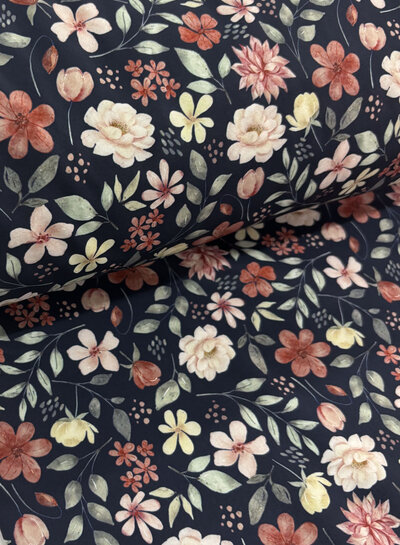 Madeline bloemenpracht - marineblauw - softshell