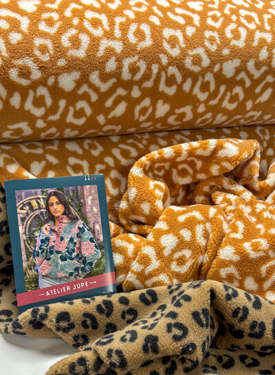 leopard light camel - teddy fleece