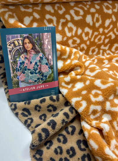 leopard light camel - teddy fleece