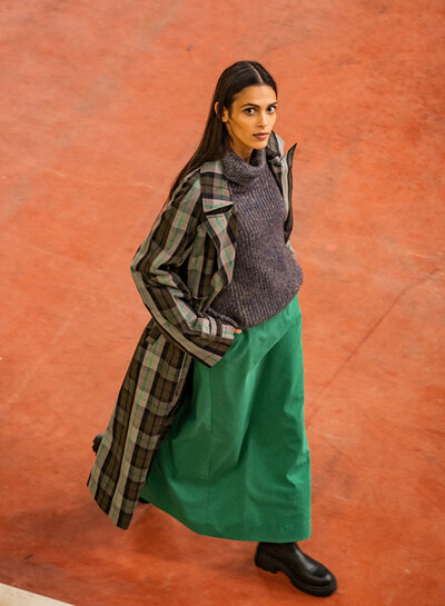 Fibremood groen - soft touch gabardine TIRZA, MARIBEL