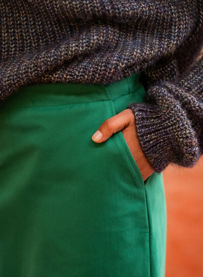 Fibremood groen - soft touch gabardine TIRZA, MARIBEL