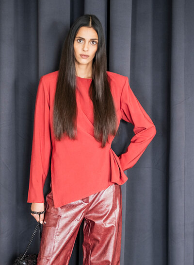 Fibremood warm rood - geweven viscose met tencel finish - URSULA, LILITH