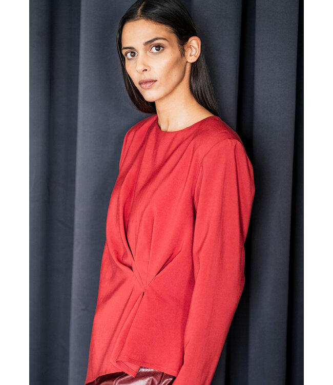Fibremood warm rood - geweven viscose met tencel finish - URSULA, LILITH