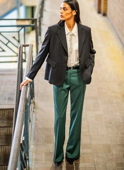 Fibremood bottle green - very soft, flowing gabardine - LUX, ONYX