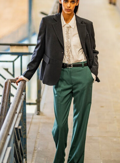 Fibremood bottle green - very soft, flowing gabardine - LUX, ONYX