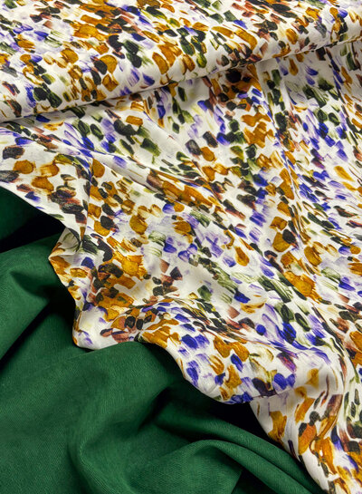 A la Ville dark green - beautiful velvet with twill binding