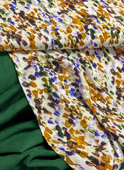 A la Ville dark green - beautiful velvet with twill binding