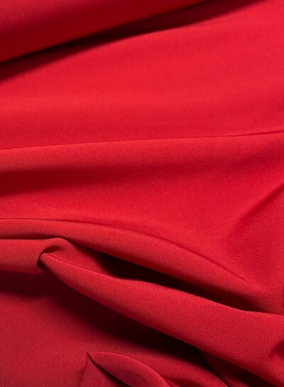 A la Ville red - stylish woven fabric - wrinkle-free - high quality (Italy)