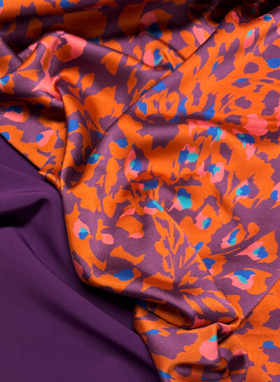 A la Ville cardinal purple - stylish woven fabric - wrinkle-free - high quality (Italy)