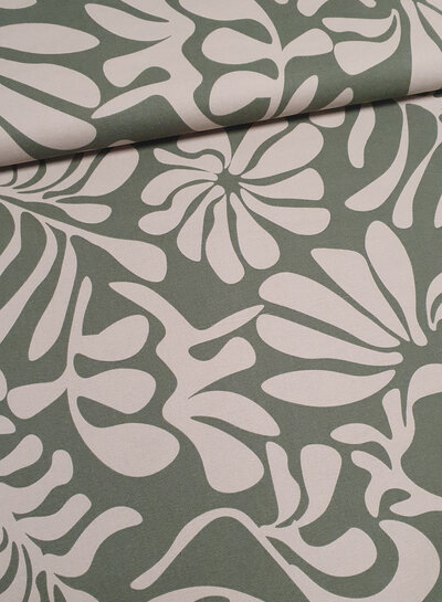 Madeline khaki - vintage leaves - canvas