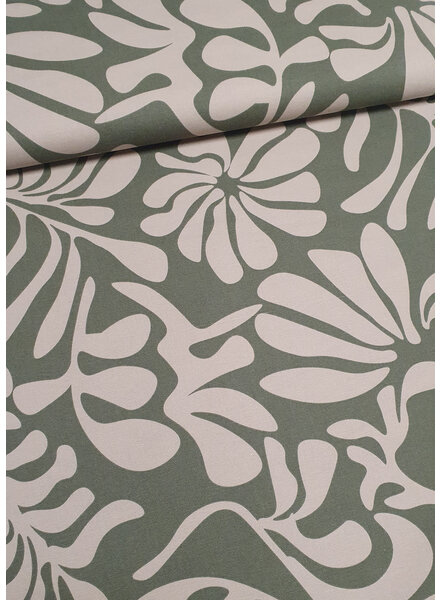 Madeline khaki - vintage leaves - canvas
