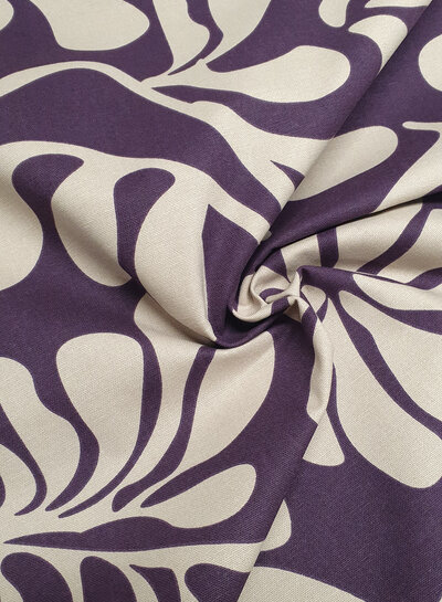 Madeline Aubergine - vintage leaves - canvas