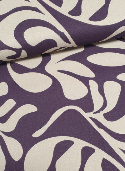 Madeline Aubergine - vintage leaves - canvas