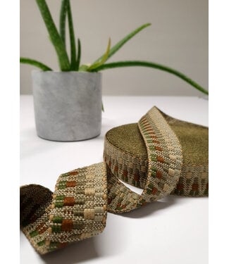 Ethnic bag strap khaki green shades 38mm