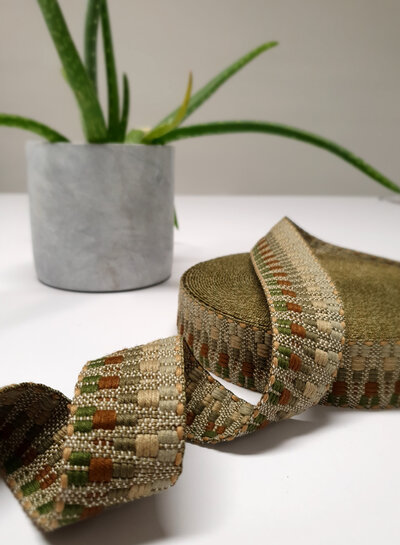 Ethnic bag strap khaki green shades 38mm