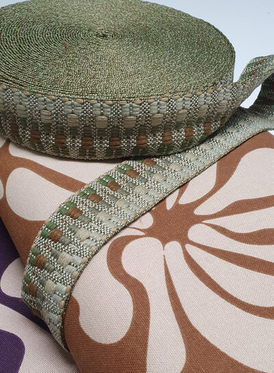 Ethnic bag strap khaki green shades 38mm