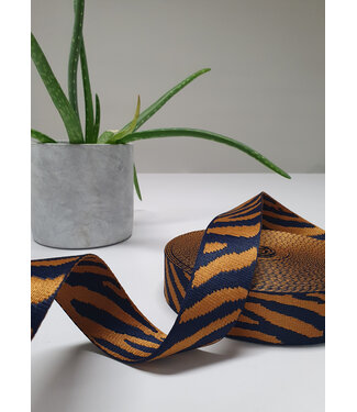Tiger cognac bag strap - 38 mm