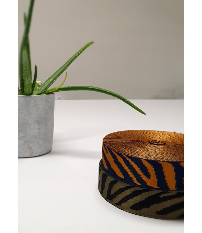 Tiger cognac tassenband - 38 mm