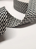 zwart en wit - chevron - tassenband 38 mm