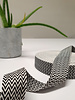 zwart en wit - chevron - tassenband 38 mm