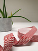 M. rood en wit - chevron - tassenband 38 mm