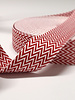 M. rood en wit - chevron - tassenband 38 mm