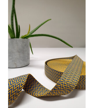 yellow and blue - chevron - bag strap 38 mm