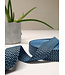 blauw en zwart - chevron - tassenband 38 mm