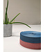 blauw en zwart - chevron - tassenband 38 mm