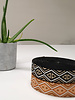 taupe and black - tribal - bag strap 38 mm