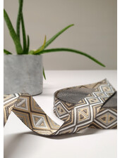 grey and beige - tribal - bag strap 38 mm