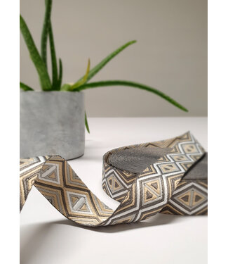 grey and beige - tribal - bag strap 38 mm