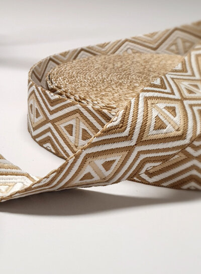 sand and beige - tribal - bag strap 38 mm