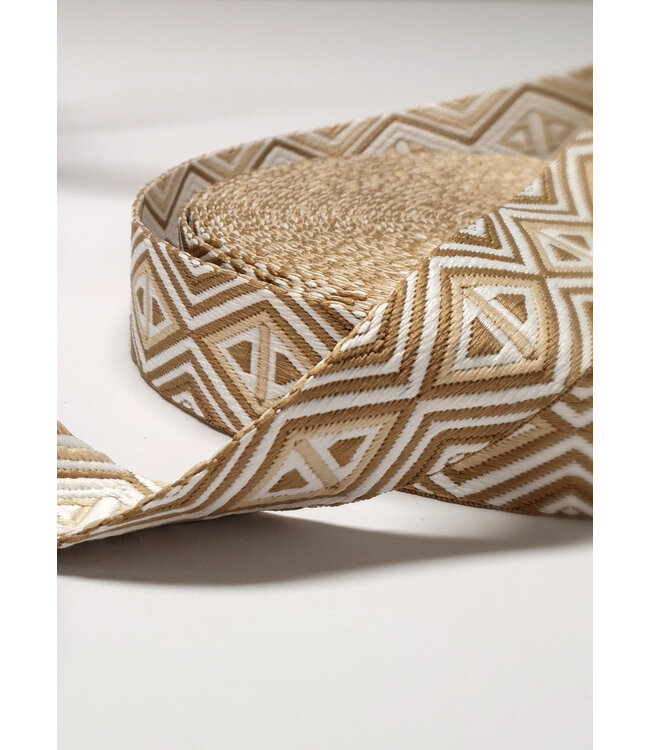 zand en beige - tribal - tassenband 38 mm